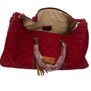 Heidi & Oak Quilted Nylon Weekender Duffle Bag - Red  - Heidi & Oak NWT